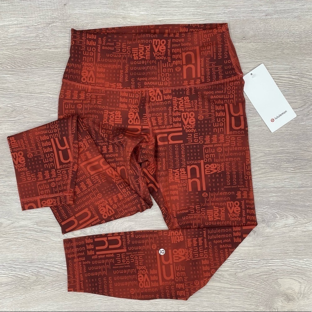 Nwt Lululemon Wunder Train Contour Fit High-Rise Tight 25" in Ombre Red Multi 10